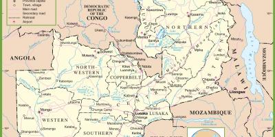 Karte politiskā Zambija